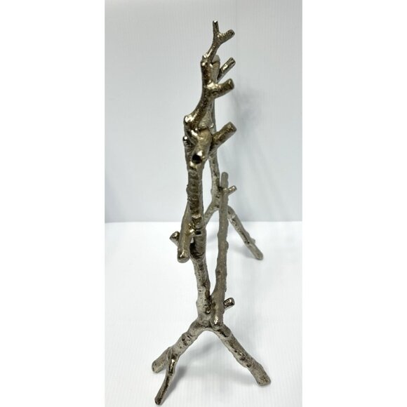 Silver Branch Tree Jewelry Stand 3 Bars Bracelets Rings Organizer Display Rack - Picture 9 of 9